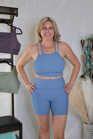 Blue Hitting The Streets Biker Shorts by LuvLeigh Apparel