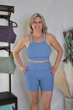 Load image into Gallery viewer, Blue Hitting The Streets Sports Bra by LuvLeigh Apparel
