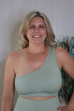 Load image into Gallery viewer, Sage Walking The Line Sports Bra By LuvLeigh Apparel
