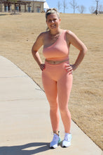 Load image into Gallery viewer, Peach Taking Long Walks High Waisted Leggings by luvLeigh Apparel
