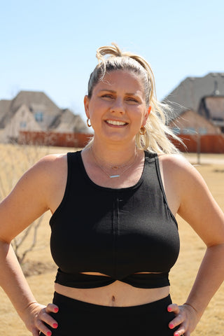 Seizing The Moment Black Sports Bra by LuvLeigh Apparel