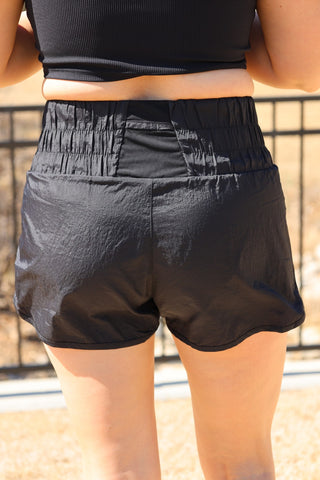 Black Running Around High Waisted Athletic Shorts by LuvLeigh Apparel