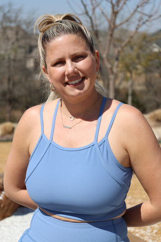 Blue Hitting The Streets Sports Bra by LuvLeigh Apparel