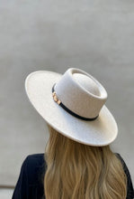 Load image into Gallery viewer, Josie Boater Hat With Buckle Trim
