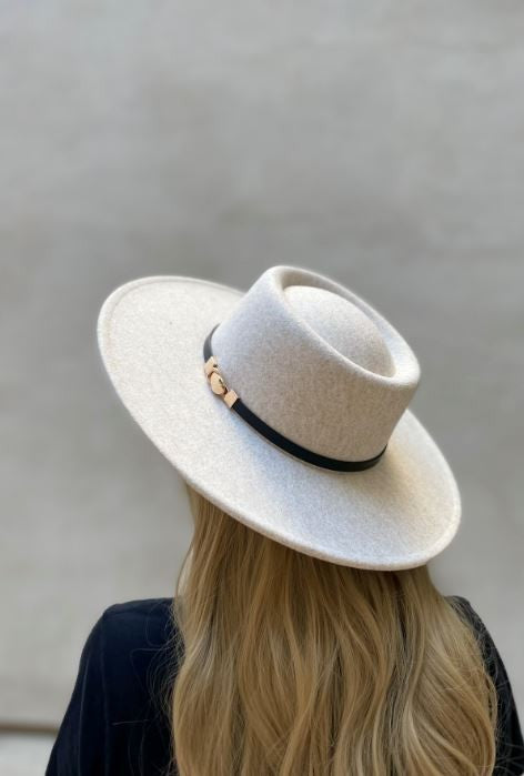 Josie Boater Hat With Buckle Trim