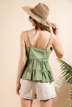 Load image into Gallery viewer, Sweetheart neckline sleeveless top Olive
