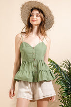Load image into Gallery viewer, Sweetheart neckline sleeveless top Olive

