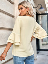 Load image into Gallery viewer, Scarlett Apricot V Neck Flair Sleeve Top
