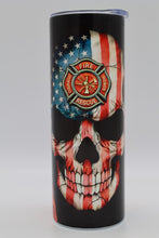 Load image into Gallery viewer, Fire Fighter Skull Tumbler

