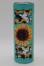 Load image into Gallery viewer, Teal Sunflower Mom Tumbler
