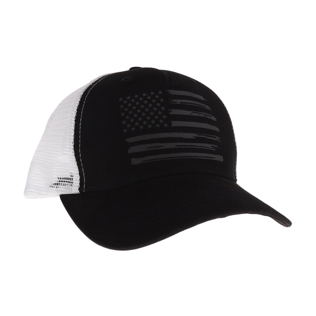 CC Laser Etched USA Flag Trucker Hat