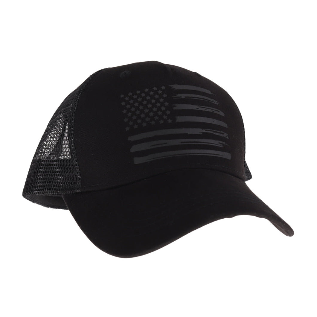 CC Laser Etched USA Flag Trucker Hat