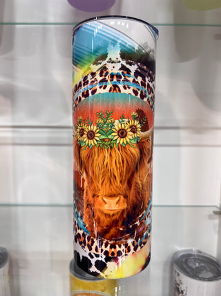 Highland Cow Retro Tumbler