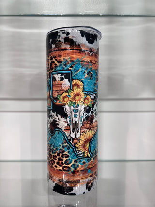 Texas Cow Skull Tumbler