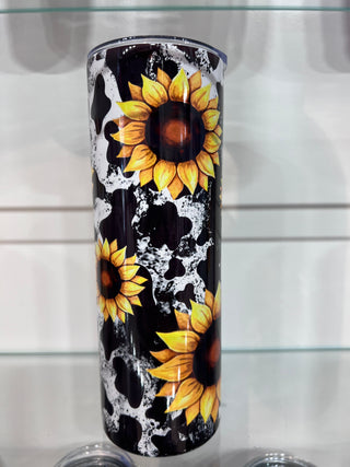 Cow Print Sunflowers Tumbler